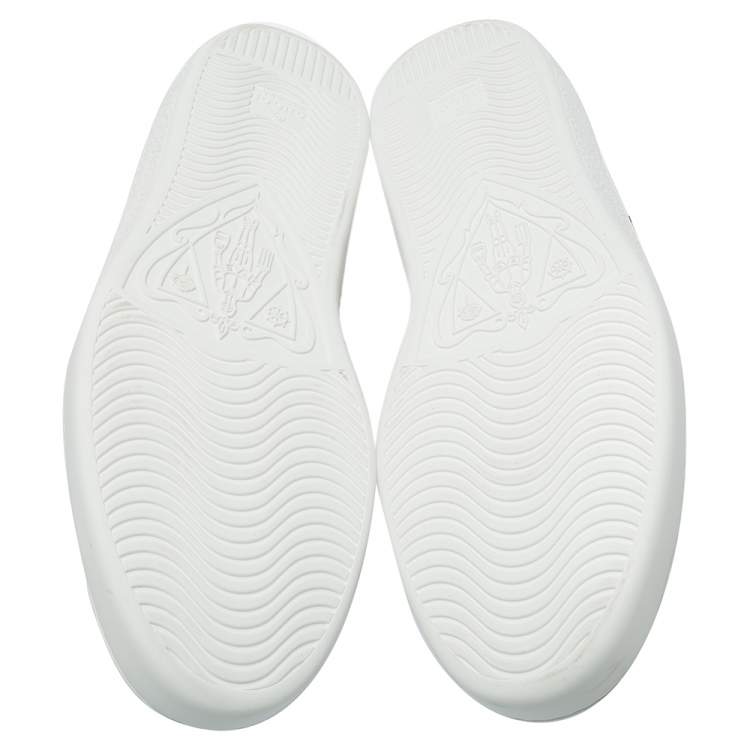 Pre Owned Gucci White Leather Dog New Ace Low Top Sneakers Size 44