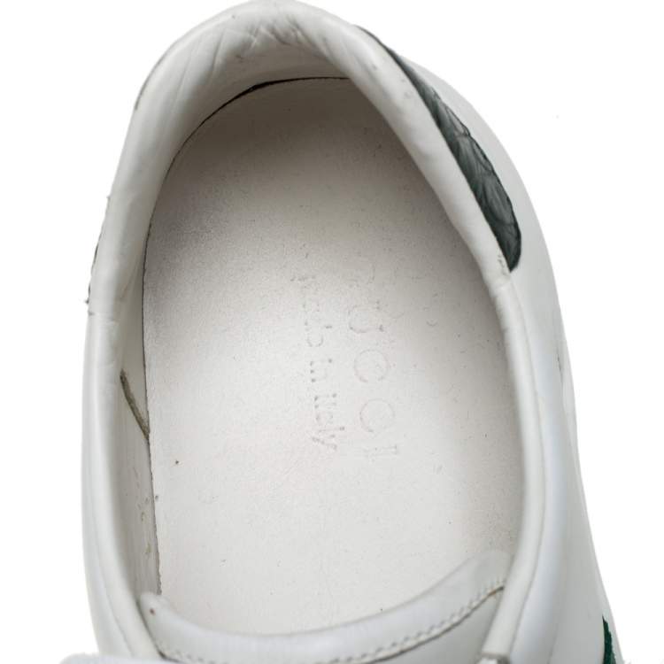 Pre Owned Gucci White Leather And Canvas New Ace Sneakers Size 43