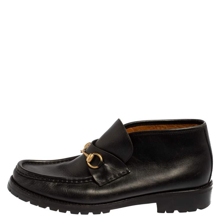 Black Leather Horsebit Loafer