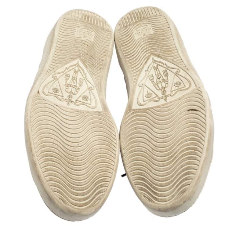 Pre Owned Gucci Grey GG Supreme Canvas Ace Low Top Sneakers Size 44.5