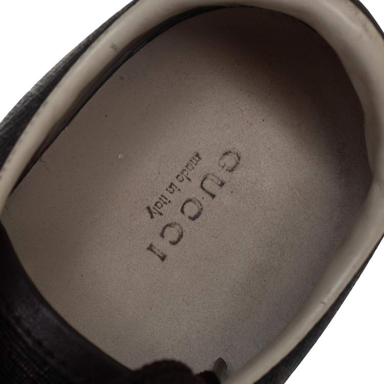 Pre Owned Gucci Brown Guccissima Coated Canvas and Leather Low Top Sneakers Size 39