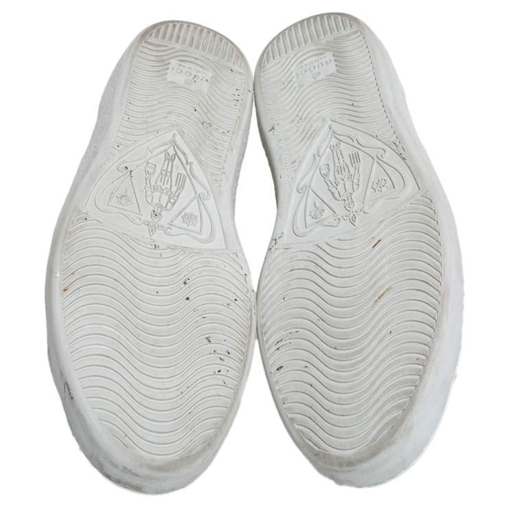 Pre Owned Gucci Grey GG Supreme Canvas Web Ace Low Top Sneakers Size 41