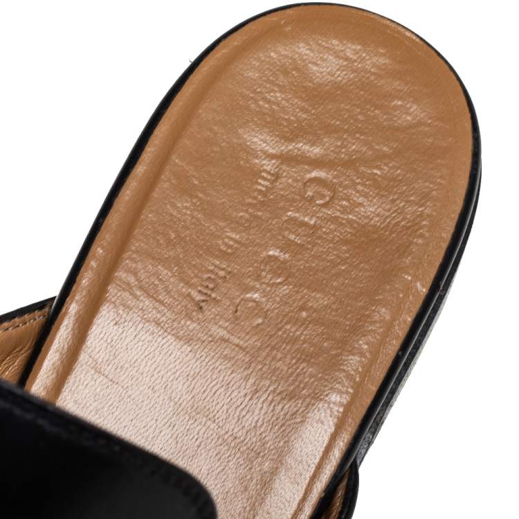 Pre Owned Gucci Black Leather Princetown Horsebit Mules Size 45