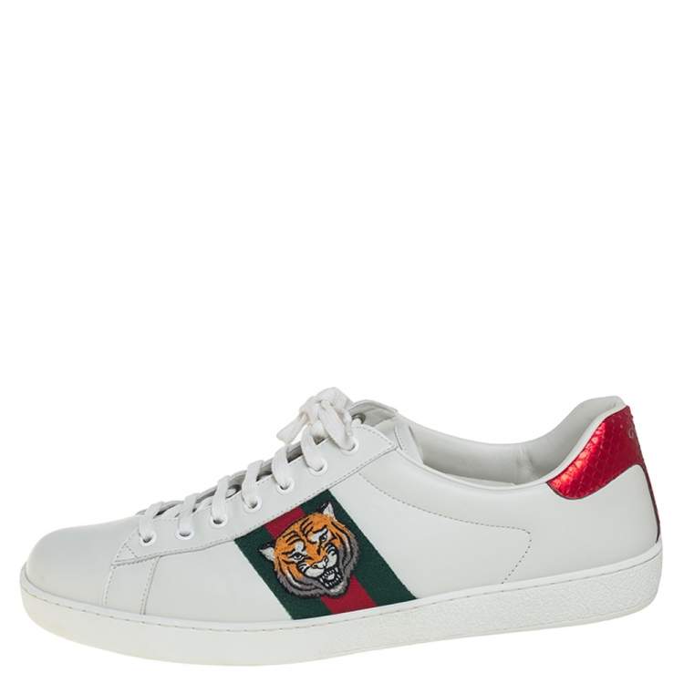 Gucci Ace Embroidered Tiger Low Top Sneakers Size 45 Gucci | TLC