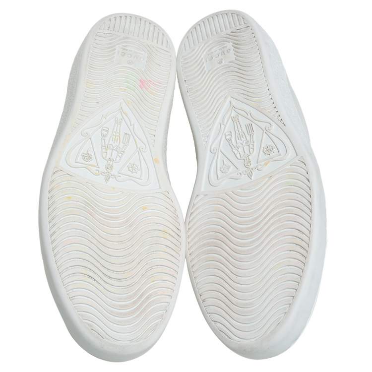 Pre Owned Gucci White Leather Ace Low Top Sneakers Size 40