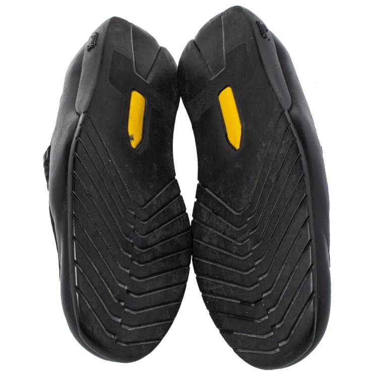 Pre Owned Gucci Black Guccissima Leather GG Loafers Size 44