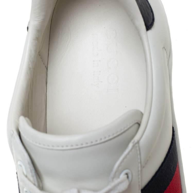 Pre Owned Gucci White Leather  Ace Low Top Sneakers Size 40 