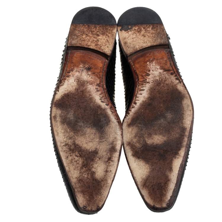 Pre Owned Gucci Black Python Chelsea Boots Size 44