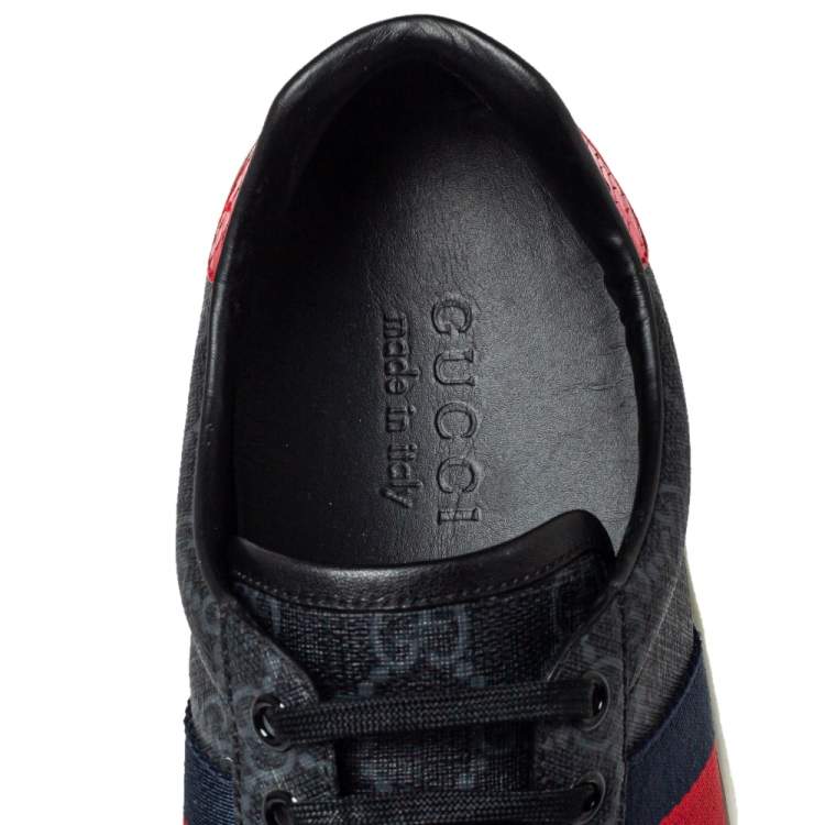 Pre Owned Gucci Grey GG Supreme Canvas Ace Sneakers Size 39.5