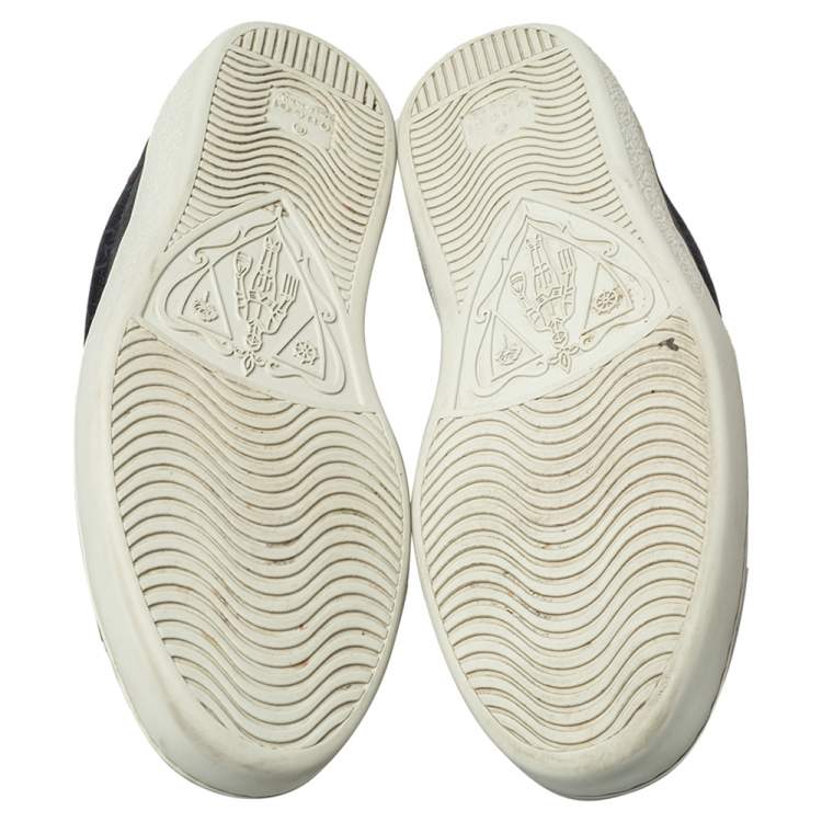 Pre Owned Gucci Grey GG Supreme Canvas Ace Sneakers Size 39.5