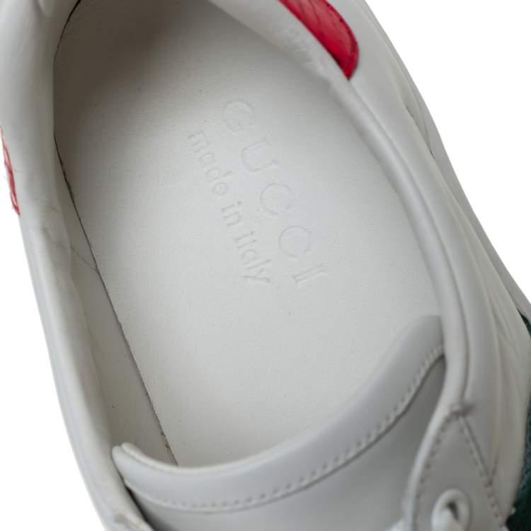 Pre Owned Gucci White Leather Ace Low Top Sneakers Size 40
