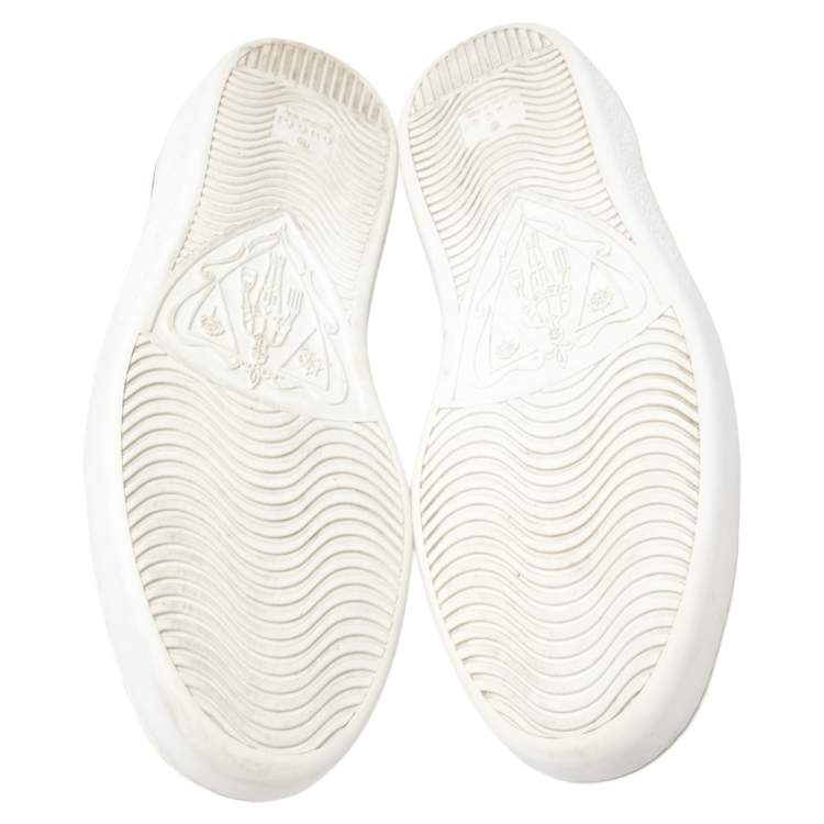 Pre Owned Gucci Dark Blue Guccissima Leather Web Detail Ace Sneakers Size 41