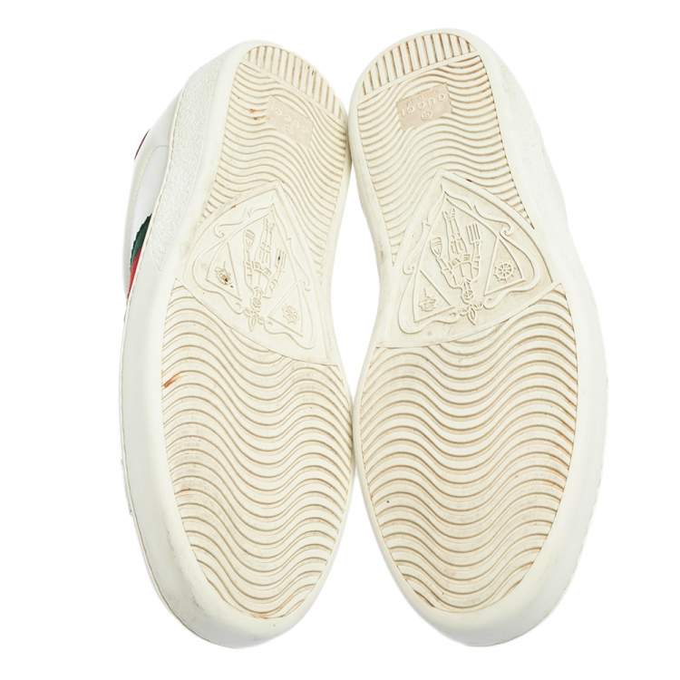 Pre Owned Gucci White Leather Ace Low Top Sneakers Size 40