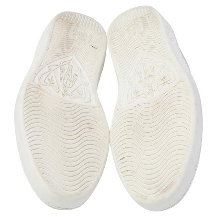 Pre Owned Gucci White Leather Ace Bee Low Top Sneakers Size 42.5