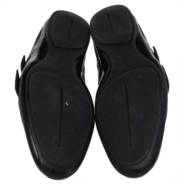 Pre Owned Gucci Black GG Canvas and Leather Velcro Sneakers Size 41.5