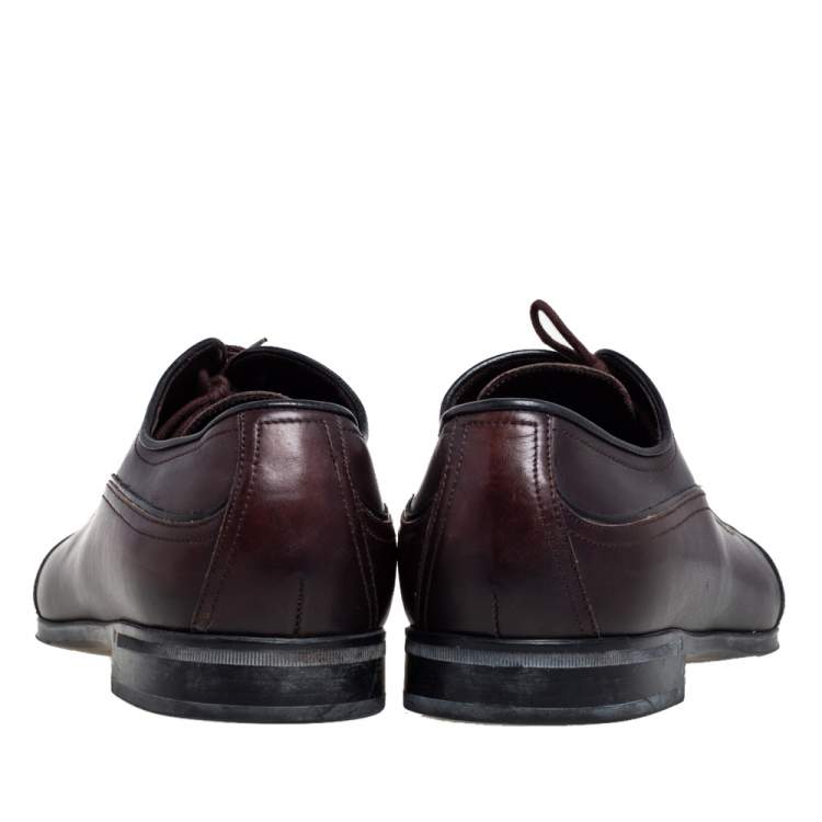 Pre Owned Gucci Ombre Brown Leather Oxford Size 41