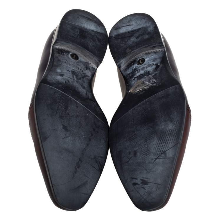 Pre Owned Gucci Ombre Brown Leather Oxford Size 41