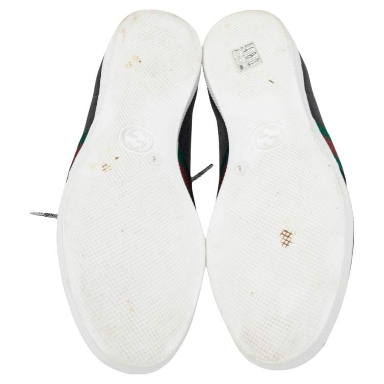 Pre Owned Gucci Black Glitter Bambi Web Detail Low Top Sneakers Size 42