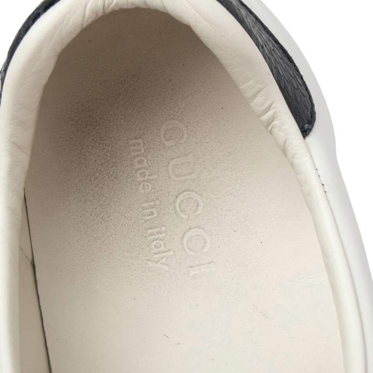 Pre Owned Gucci White Leather Web Ace Low Top Sneakers Size 43