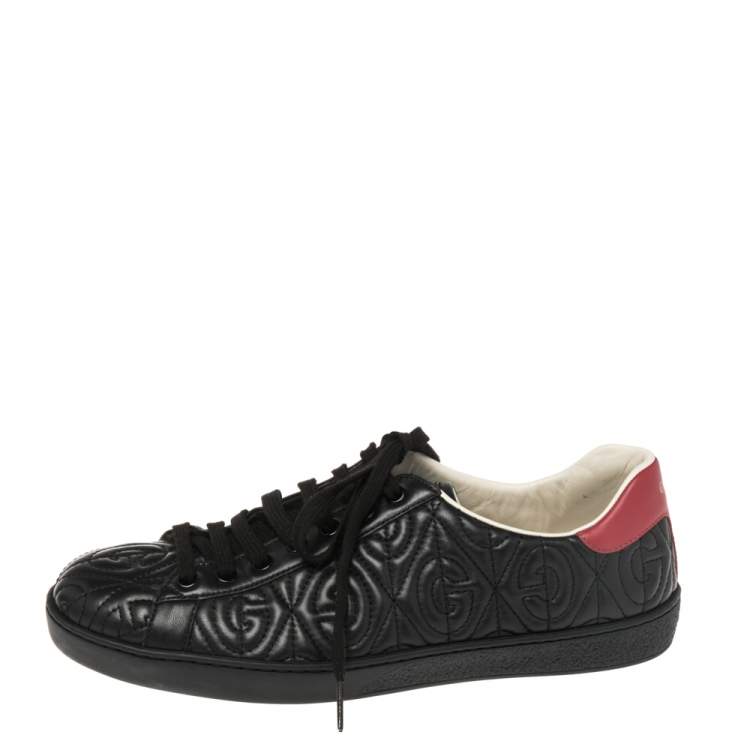 Gucci Black Leather Ace Rhombus Sneakers Size 42 Gucci | TLC