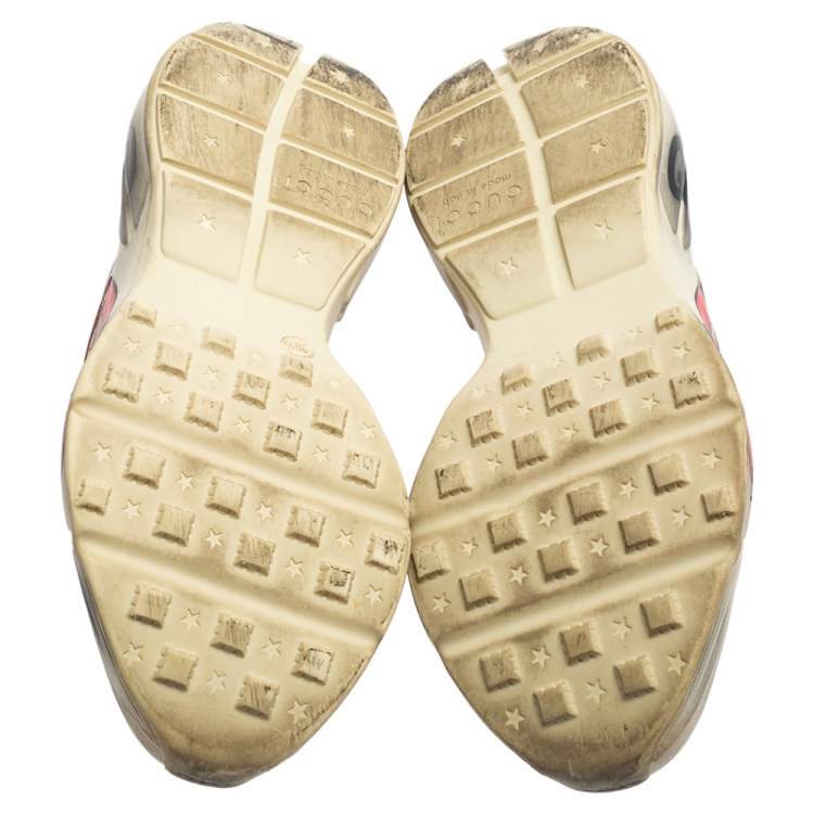 Pre Owned Gucci Cream Leather Rhyton Sneaker Size 38.5