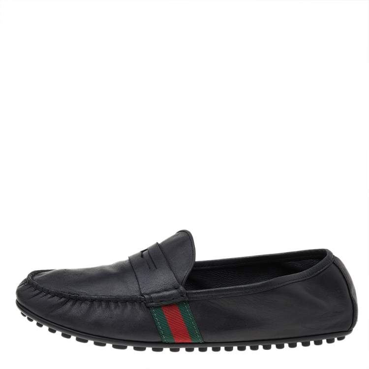 Mens black suede gucci loafers best sale