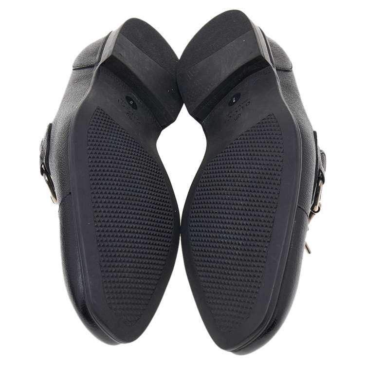 مملوكة مسبقًا Gucci Black Leather Horsebit Loafers Size 42