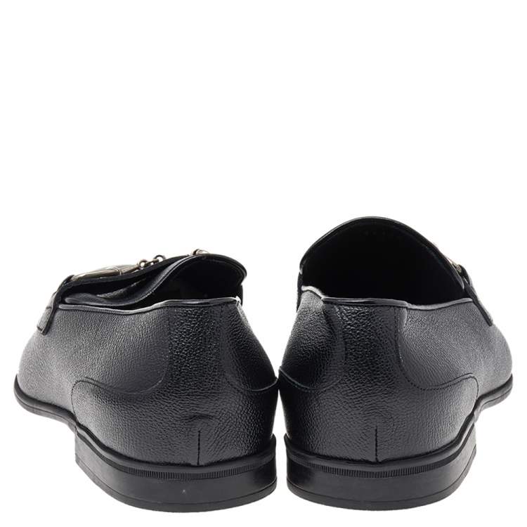 مملوكة مسبقًا Gucci Black Leather Horsebit Loafers Size 42