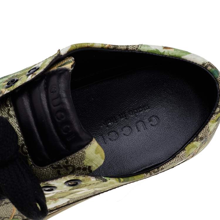 Pre Owned Gucci Multicolor Blooms Print GG Supreme Canvas Low Top Sneakers Size 40