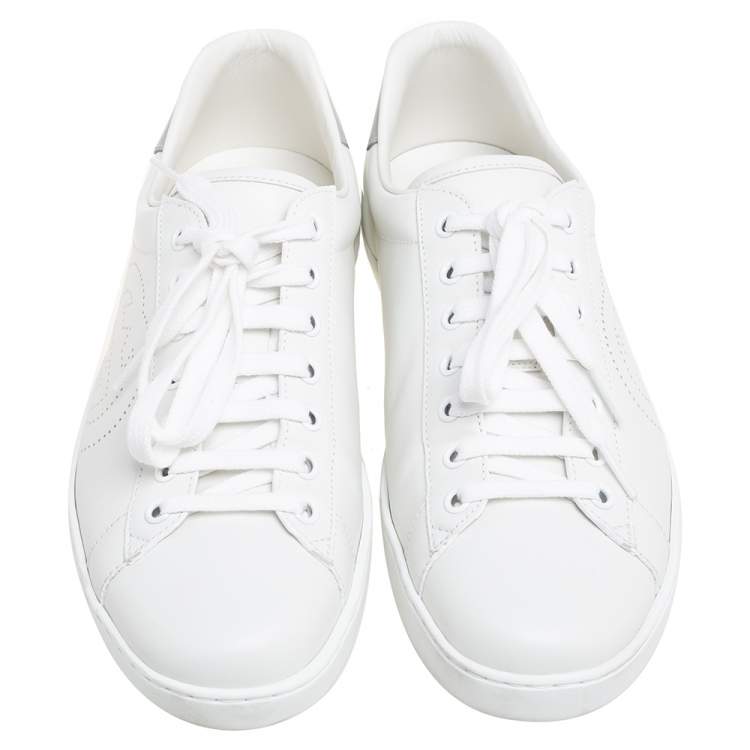 Gucci White Leather Interlocking G Ace Lace Up Sneakers Size 40 Gucci ...