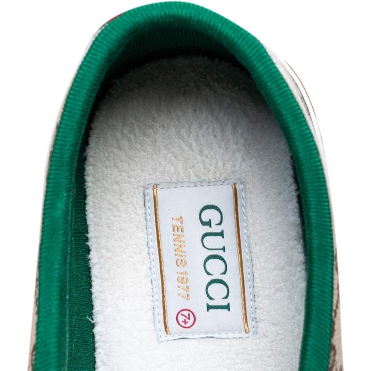 Pre Owned Gucci Beige/Brown GG Supreme Canvas Low Top Sneakers Size 41.5