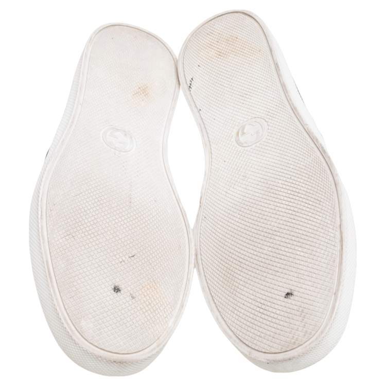 Pre Owned Gucci Black Guccissima Leather Slip On Sneakers Size 42.5