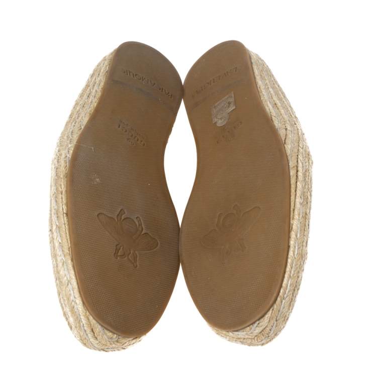 Pre Owned Gucci Brown Suede  Horsebit Espadrille Loafers Size 42