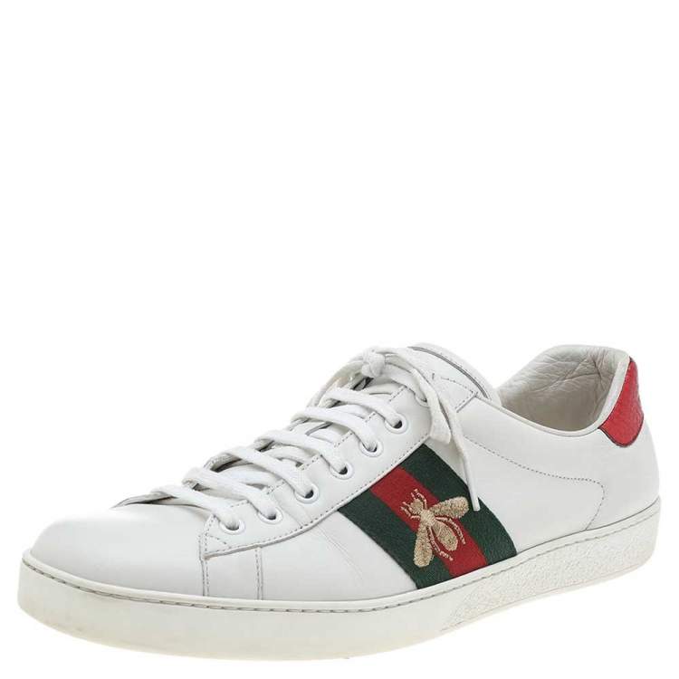 Gucci White Leather Web Ace High Top Sneakers Size 43 Gucci | TLC