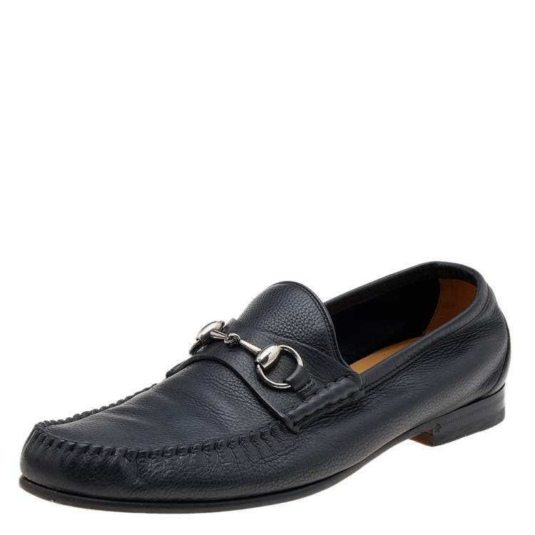 Gucci Black Leather Slip On Loafers 42.5 Gucci TLC