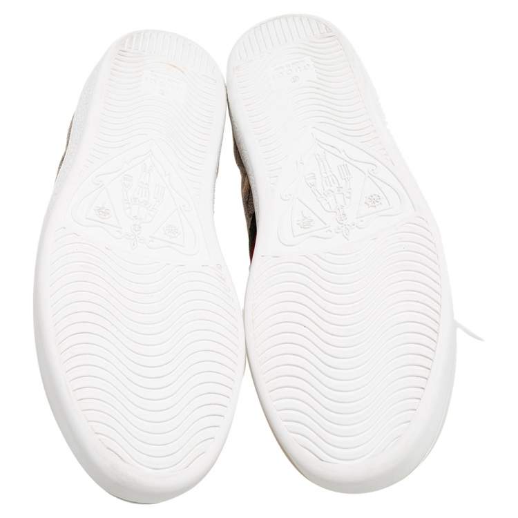 Pre Owned Gucci Brown GG Supreme Canvas Bee Ace Low-Top Sneakers Size 40