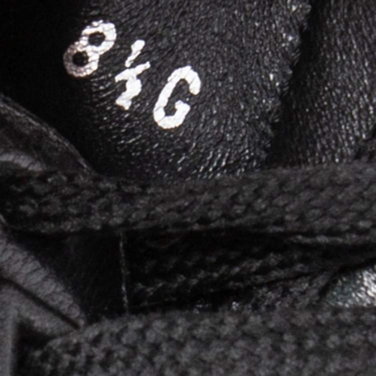 Pre Owned Gucci Black GG Canvas And Leather Web Low Top Sneakers Size 42.5