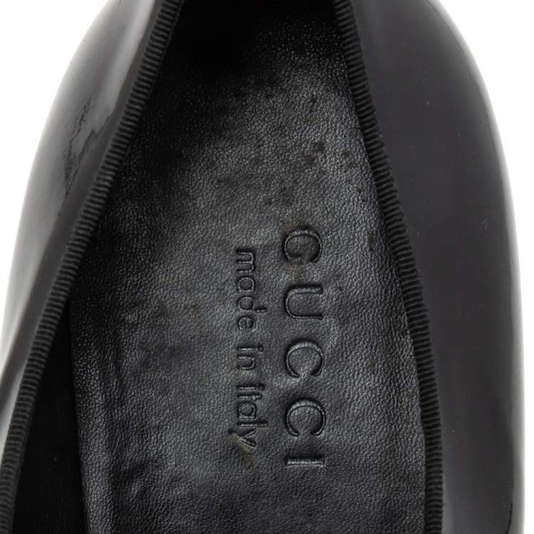 Pre Owned Gucci Black Patent  Leather Lace-up Derby Size43/5