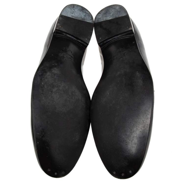 Pre Owned Gucci Black Patent  Leather Lace-up Derby Size43/5