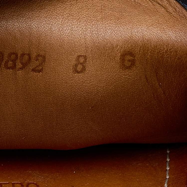 Pre Owned Gucci Navy Blue Leather Horsebit Web Slip On Loafers Size 42