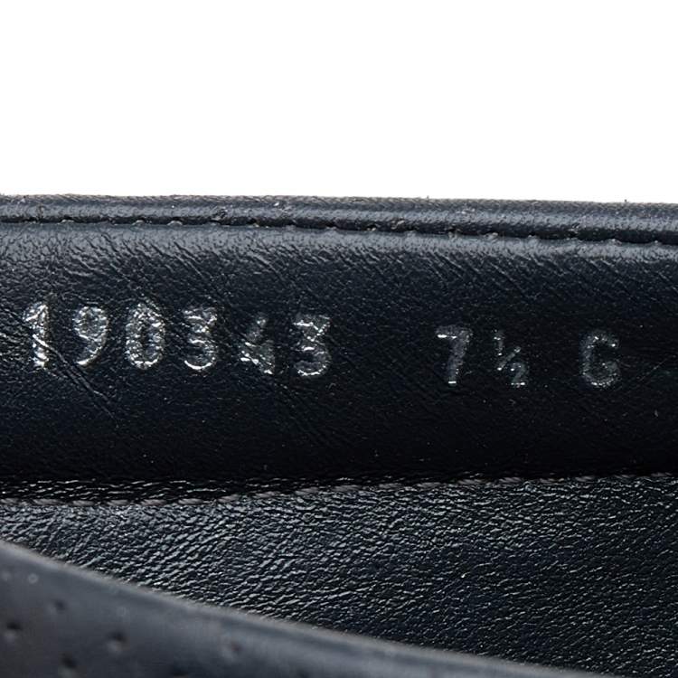 Pre Owned Gucci Dark Grey Leather Web Detail Slip On Loafers Size 41.5