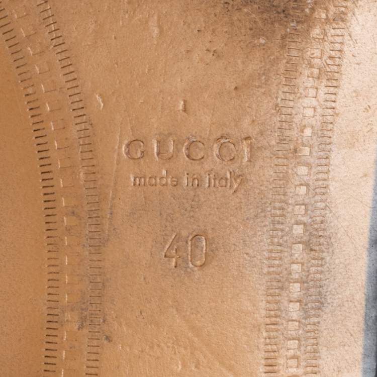 Pre Owned Gucci Brown GG Velvet Jordaan Loafers Size 40