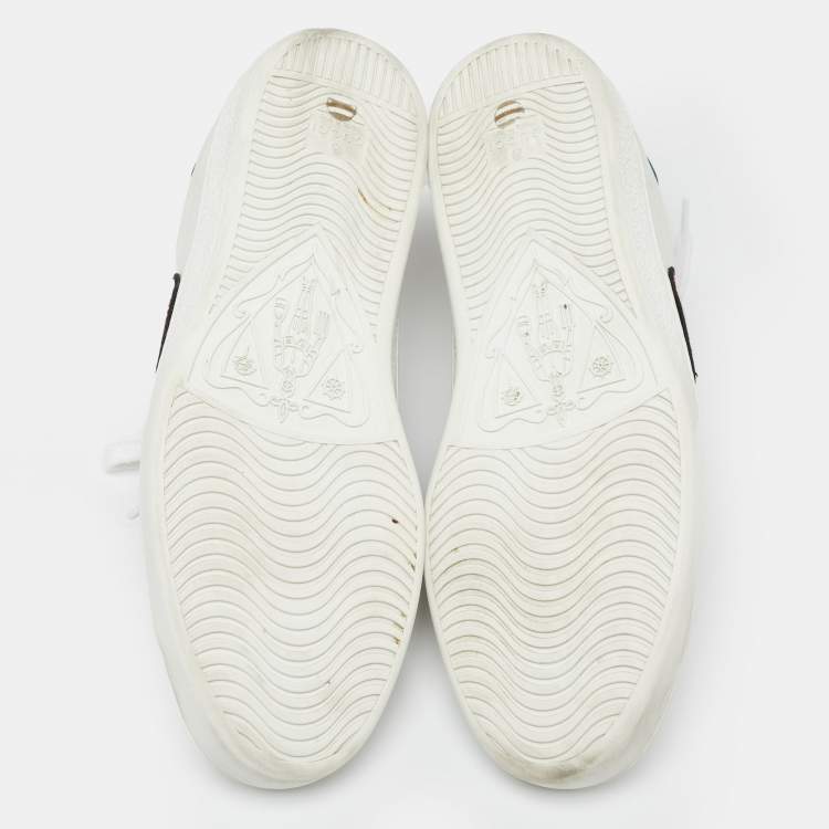 Pre Owned Gucci White Leather Web Ace  Low Top  Sneakers Size 42