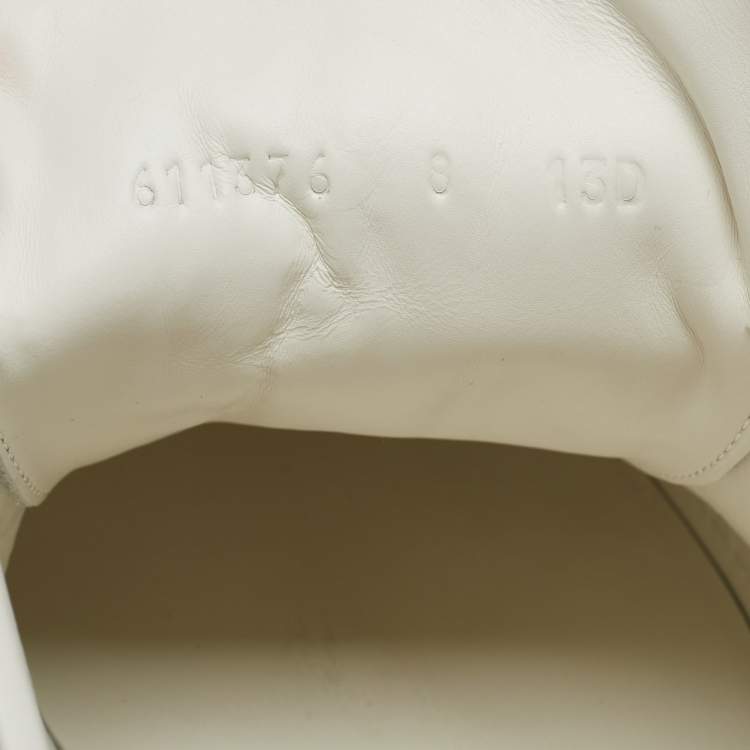 Pre Owned Gucci White Leather Web Ace  Low Top  Sneakers Size 42