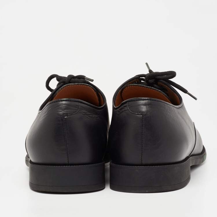 Pre Owned Gucci Black Leather Lace Up Derby Size  42