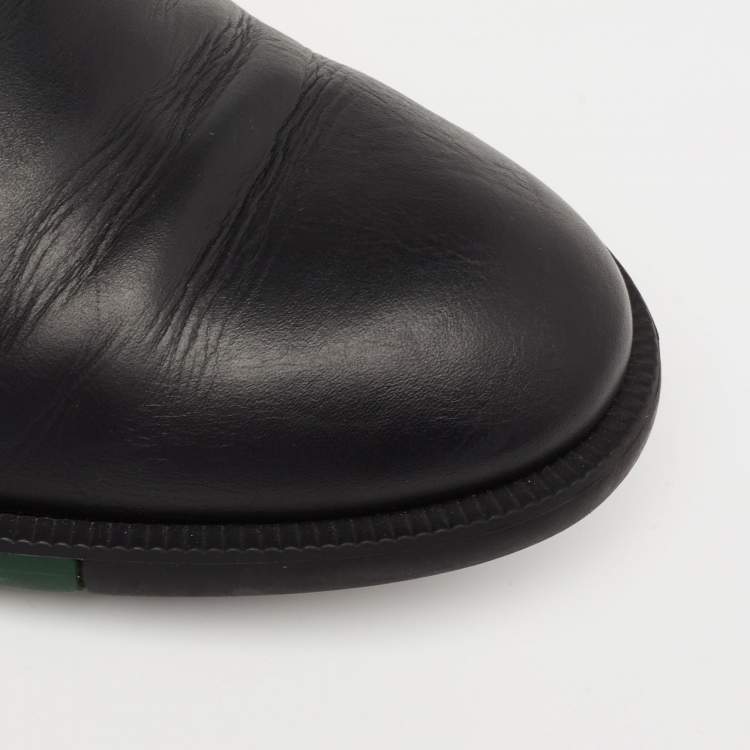 Pre Owned Gucci Black Leather Lace Up Derby Size  42