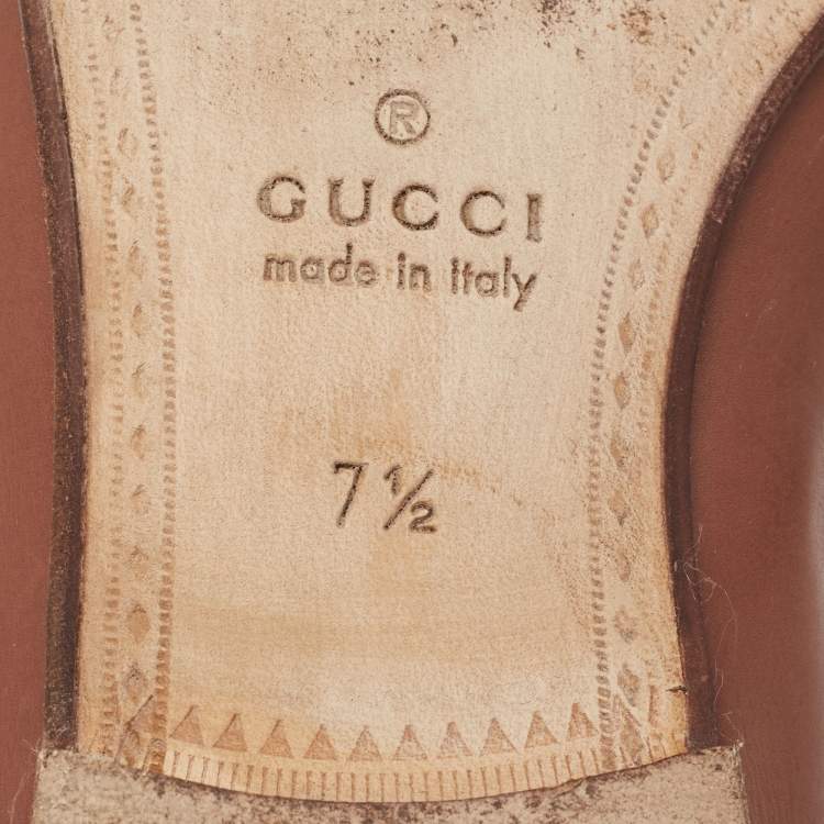 Pre Owned Gucci Brown Leather  Horsebit Loafers Size 41.5
