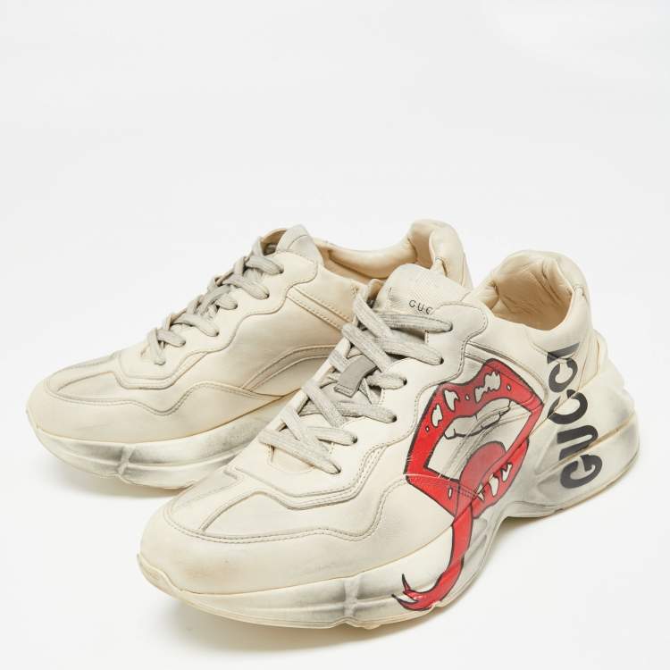 Scharnier schroot Kalmte Gucci Off White Leather Rhyton Sneakers Size 40 Gucci | TLC