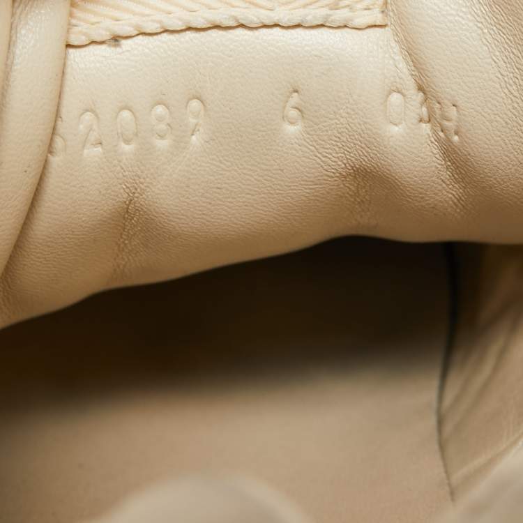 Pre Owned Gucci Off White Leather Rhyton Sneakers Size 40
