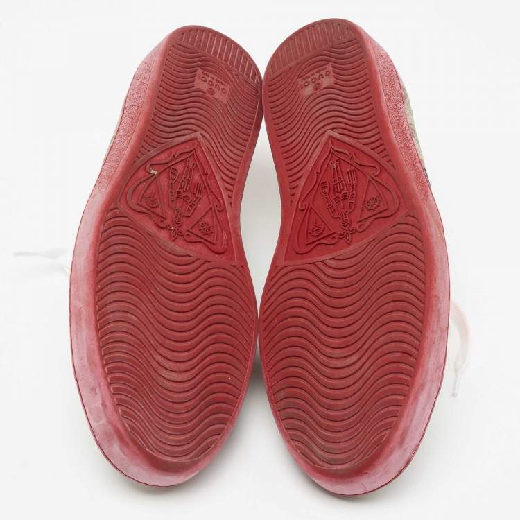 Pre Owned Gucci Brown GG Supreme Canvas Ace Low Top Sneakers Size 44